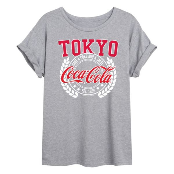 

Футболка оверсайз с принтом Coca-Cola Tokyo для подростков Licensed Character, серый