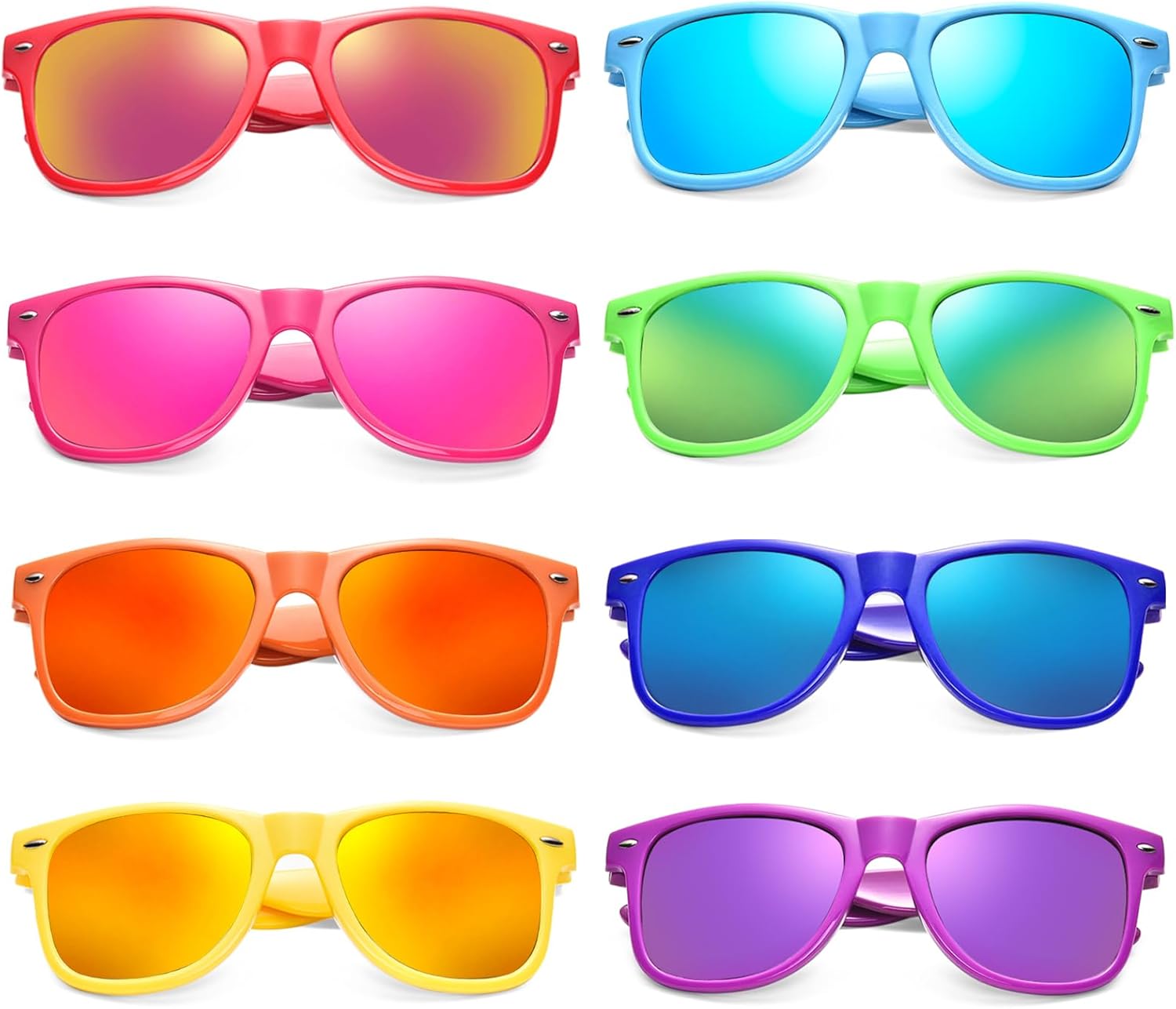 

Солнцезащитные очки Matcheck, 8/16 штук, неоновые цвета, оптовая продажа, сувениры для вечеринок, ретро-классические очки, для дня рождения, бассейна, унисекс, для взрослых, 8 Color Frame/Mirrored Lens