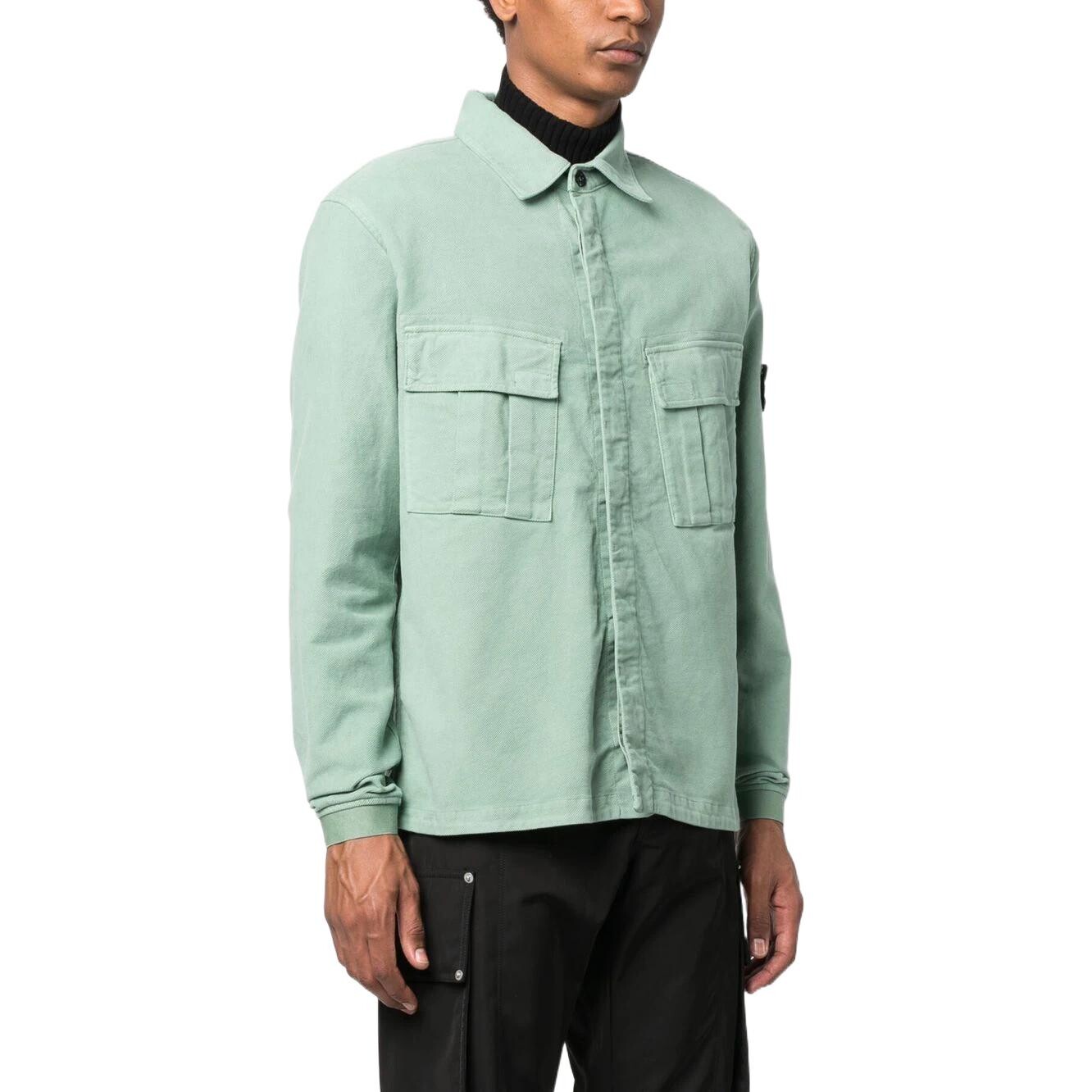 Рубашка мужская светло-зеленая Stone Island, светло-зеленый — фото 4