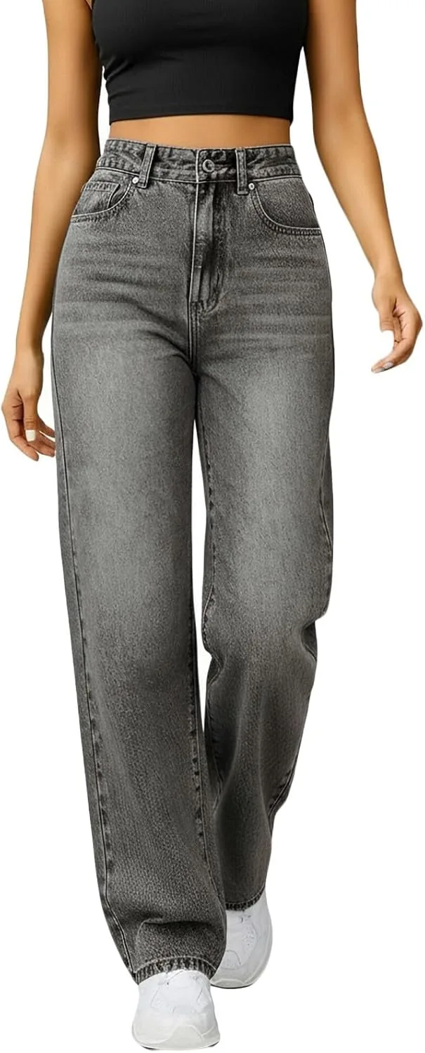 

Женские джинсы Wide Leg Casual High Waisted Straight Leg с карманами