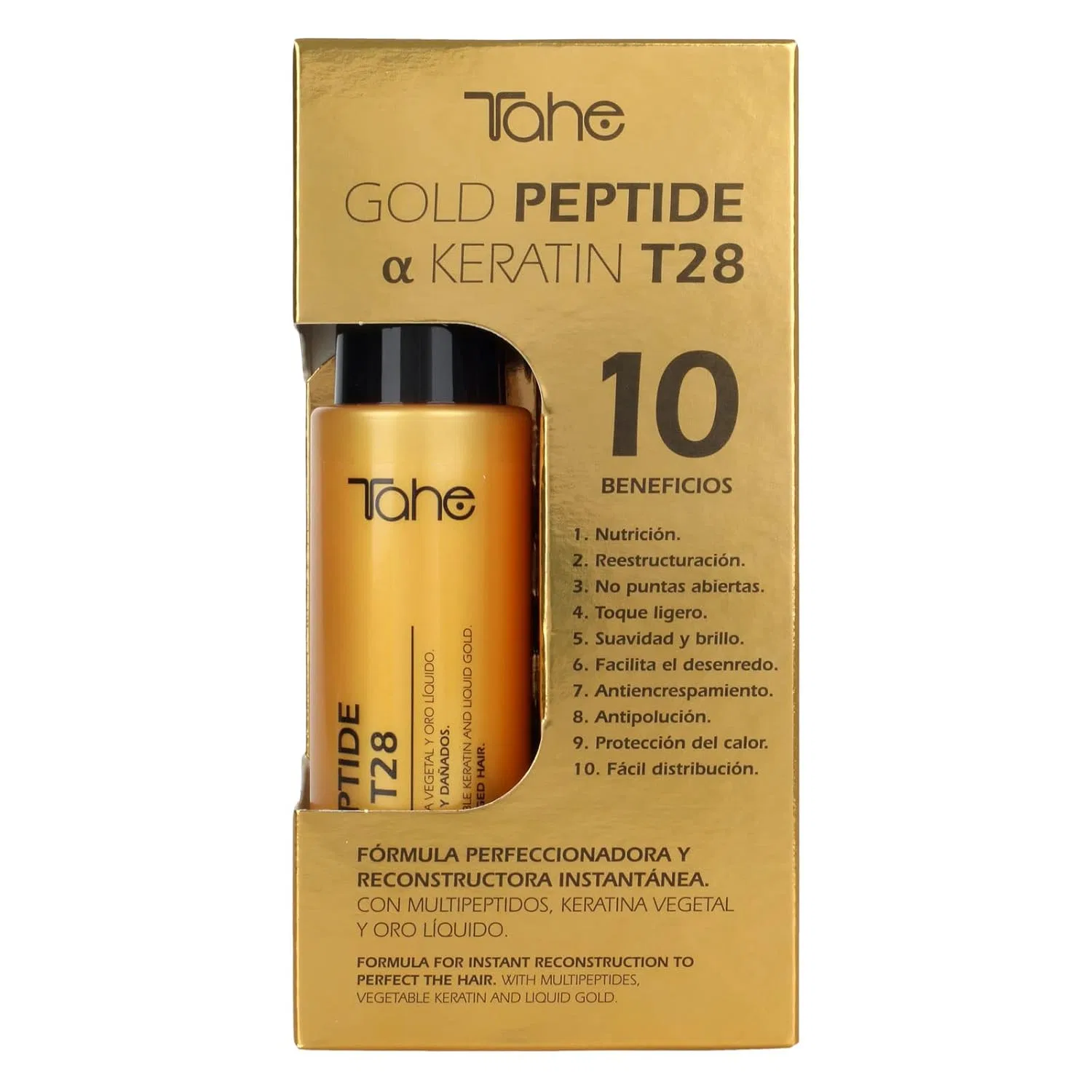 Сыворотка Tahe Gold Peptide Keratin Serum T28 для поврежденных волос, 100 мл Tahe — фото 3