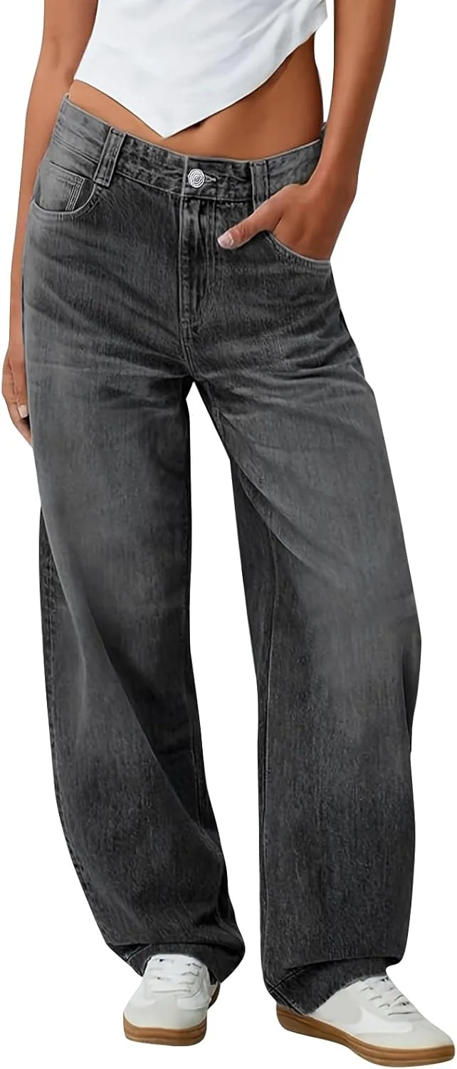 

Прямые джинсы для женщин High Waisted Wide Leg RODYETQQ