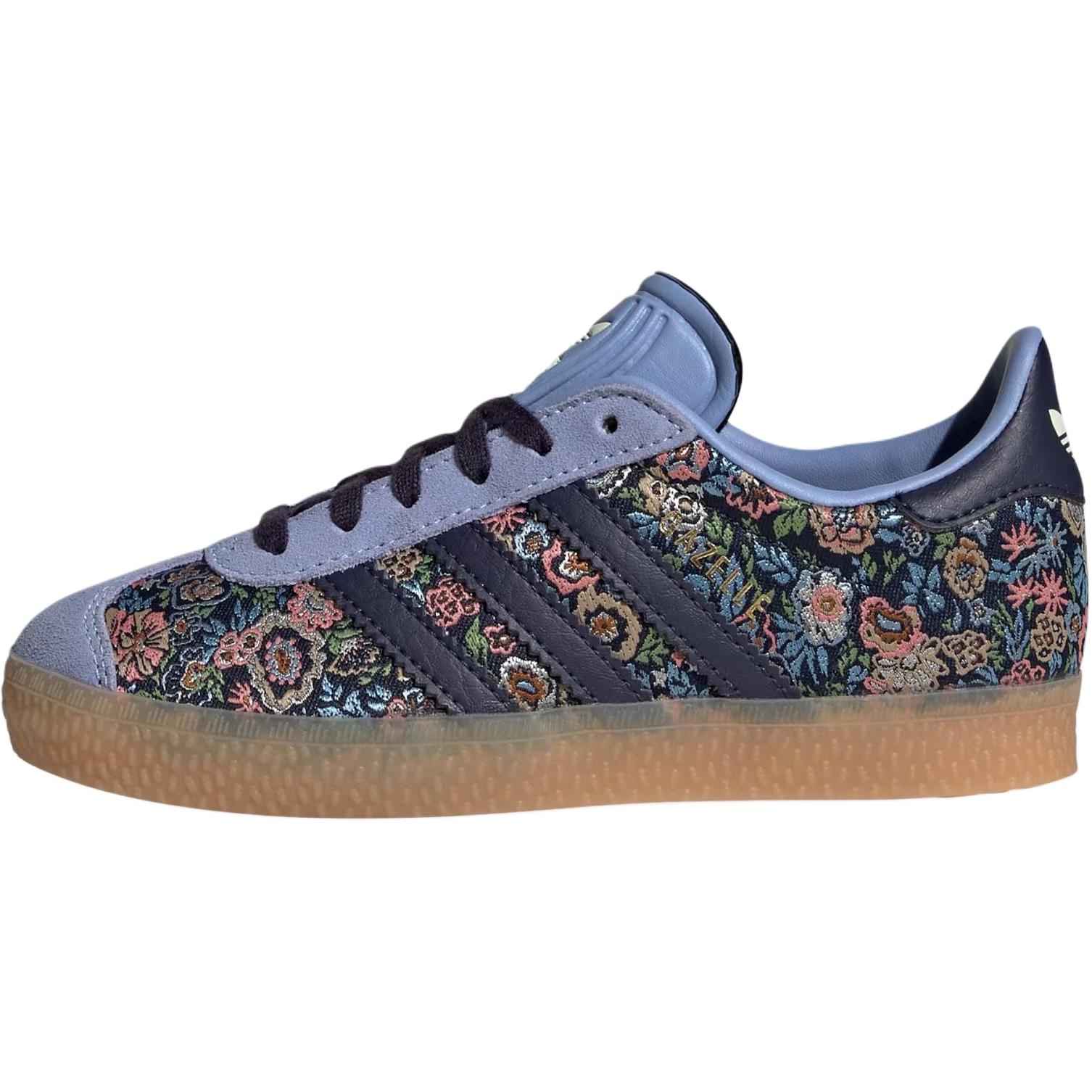 

Детские низкие кроссовки для скейтбординга Liberty Of London x GAZELLE для детей от 3 до 7 лет Adidas Originals, синий/черный
