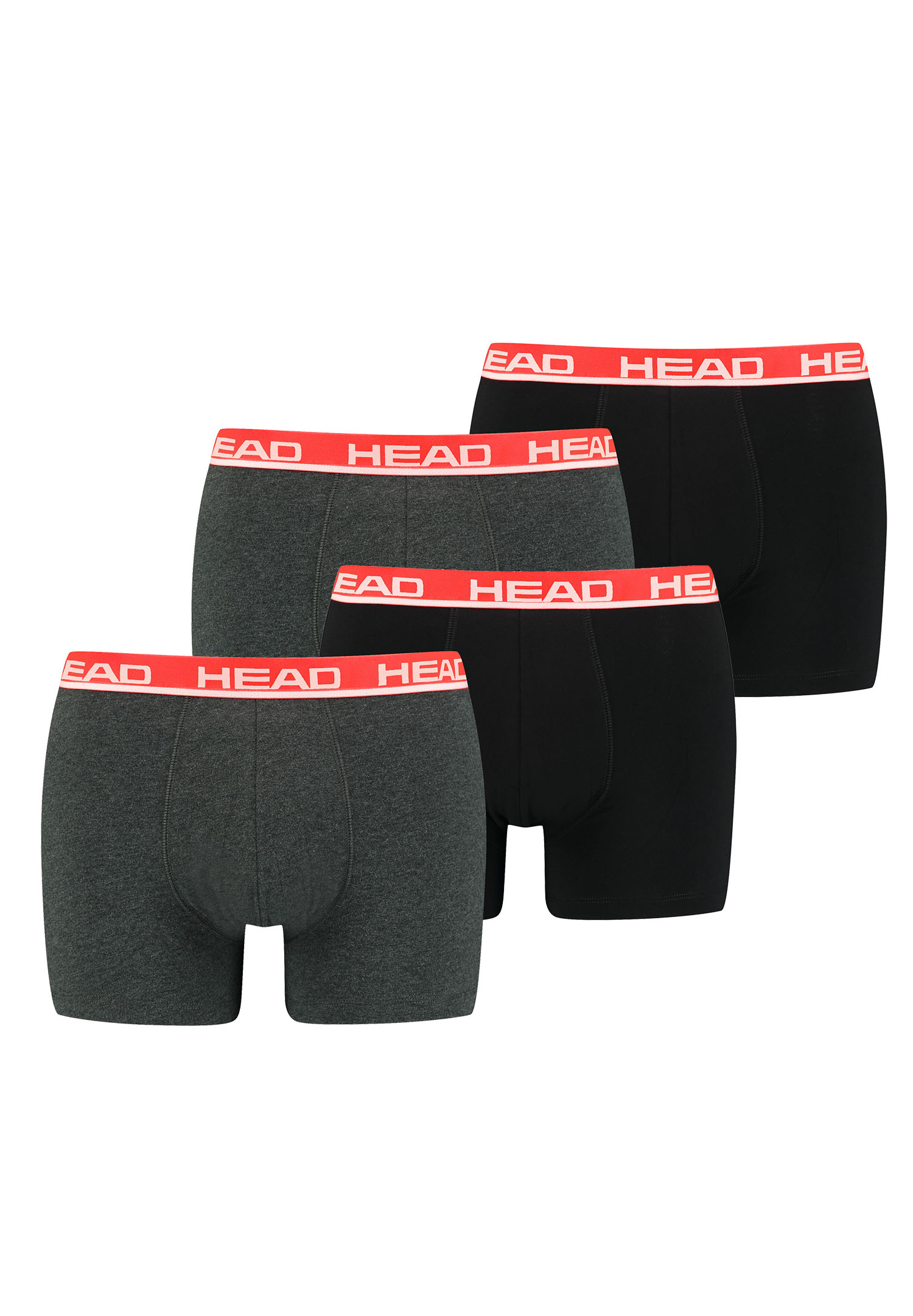 

Боксеры HEAD Boxershorts Head Basic Boxer 4P, цвет 011 - Grey / Red