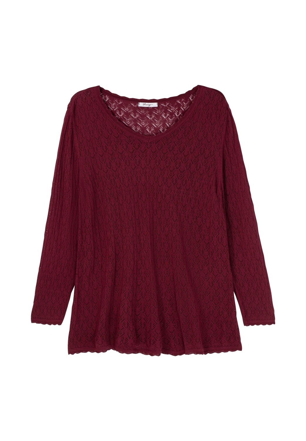 

Джемпер из ажурной вязки, легкого А-силуэта sheego, цвет Weinrot