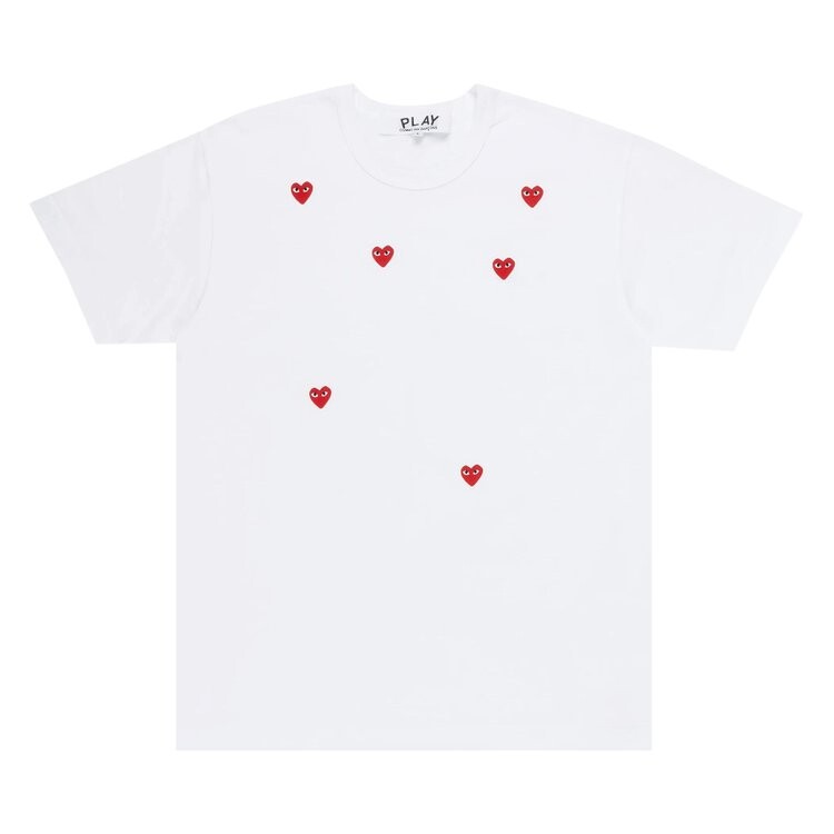 

Футболка Comme des Garçons Multi Red Heart Tee, белый