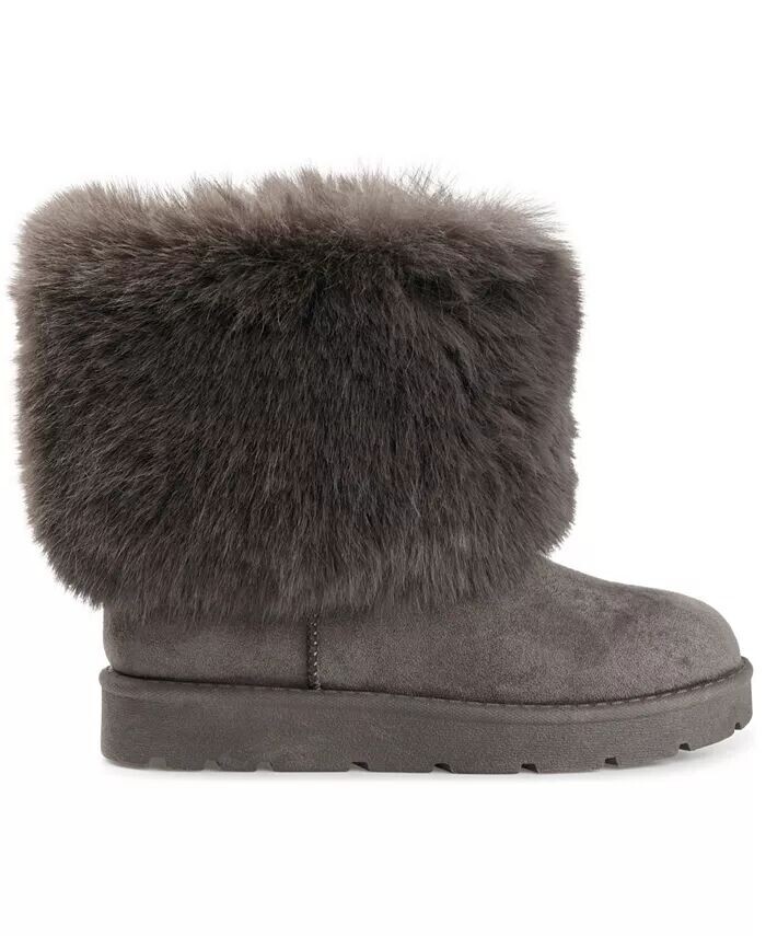 Женские сапоги Shanay Lug Sole Faux Fur для холодной погоды Journee Collection, серый — фото 2