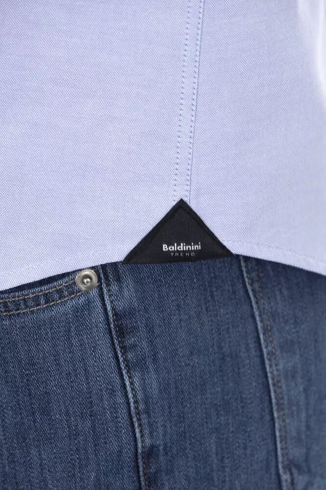 

Baldinini Trend синяя хлопковая мужская рубашка, цвет Light Blue