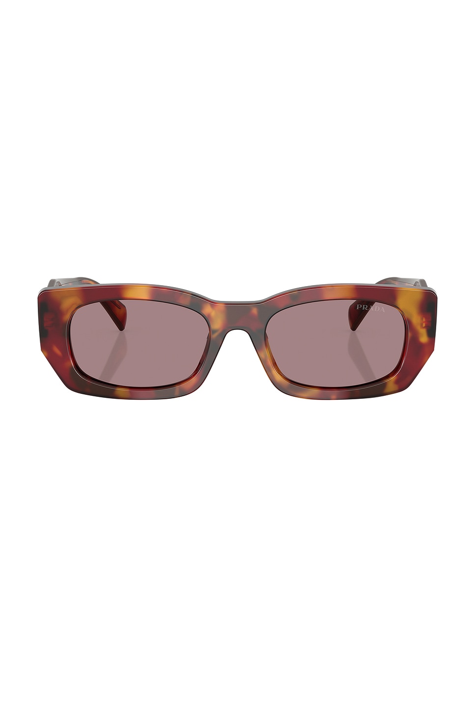 

Прямоугольные солнцезащитные очки Prada, poppy tortoise
