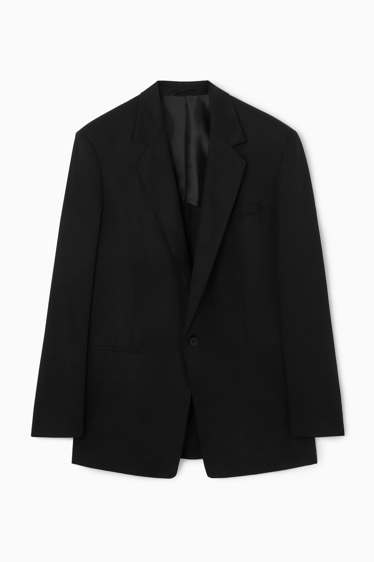 

Длинный однобортный пиджак-relaxed fit COS, черный