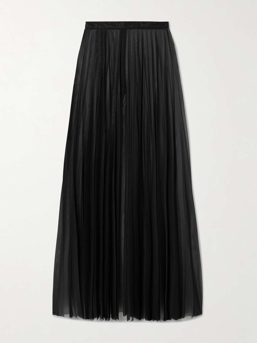 

Юбка макси Vallen со складками в сетку The Frankie Shop, черный