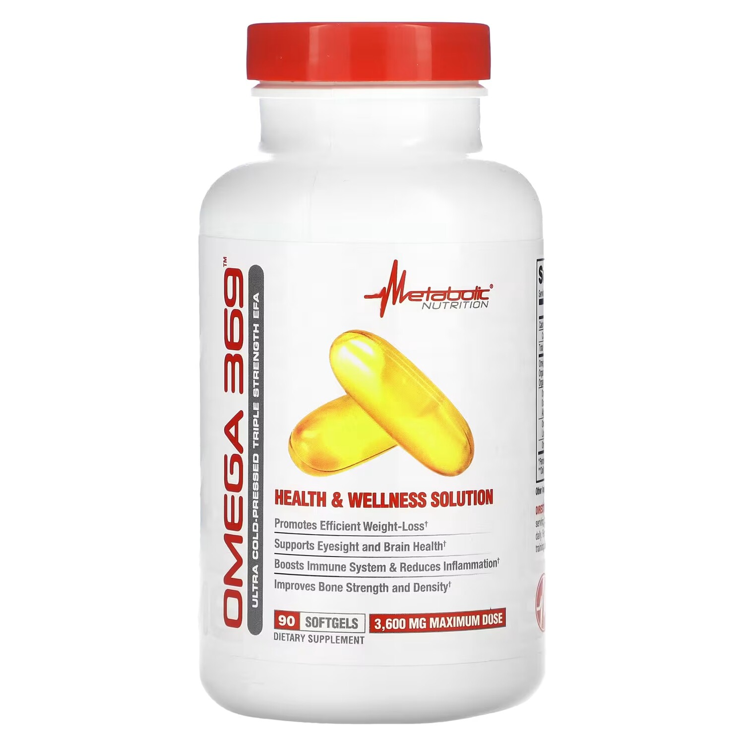 

Добавка Metabolic Nutrition Omega 369 3600 мг, 90 мягких таблеток