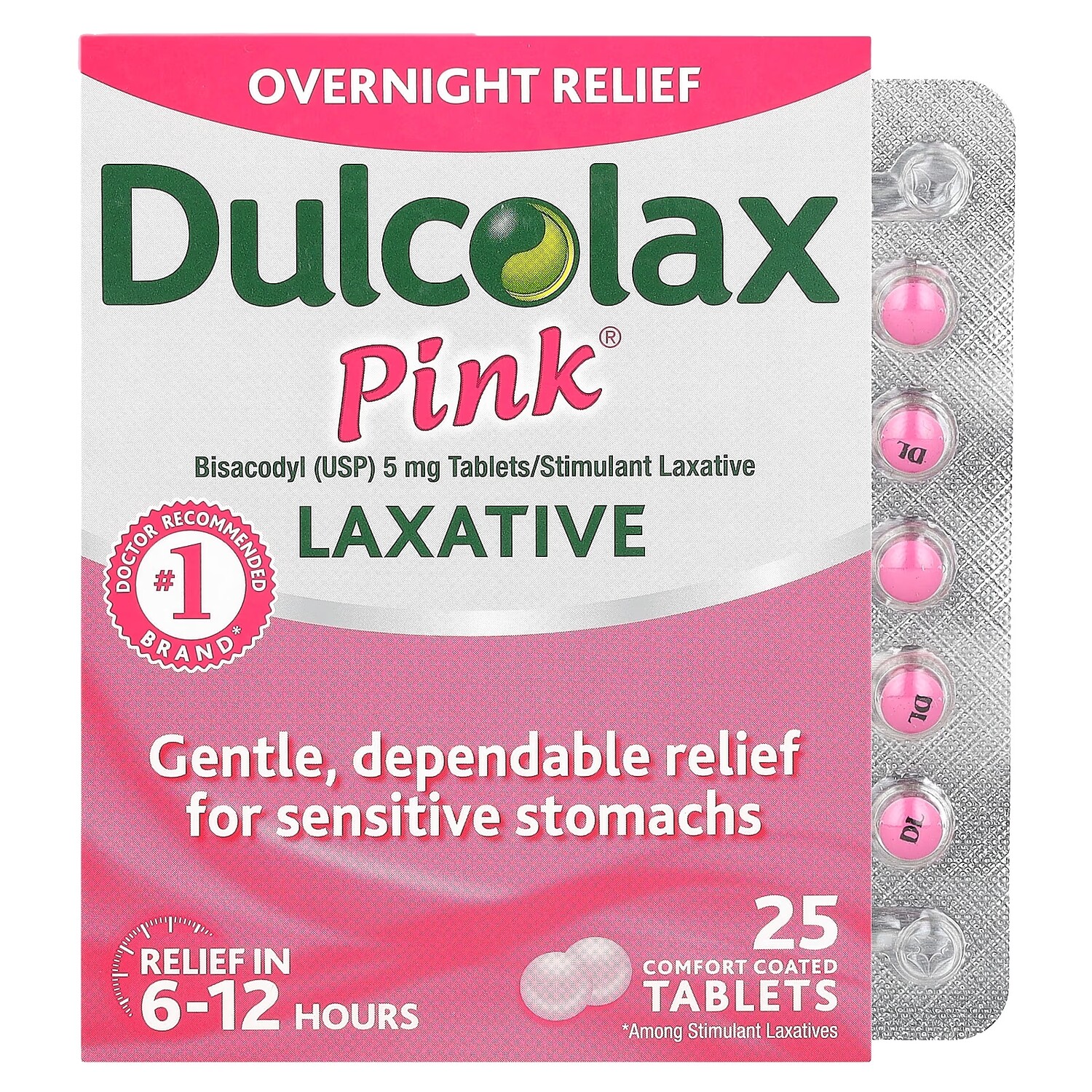 

Слабительное розовое Dulcolax 5 мг, 25 таблеток