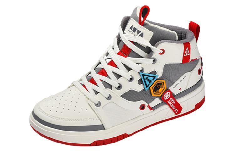 

Кроссовки Arknights X ANTA Skateboarding Shoes Women's High-top White/Red, белый/красный