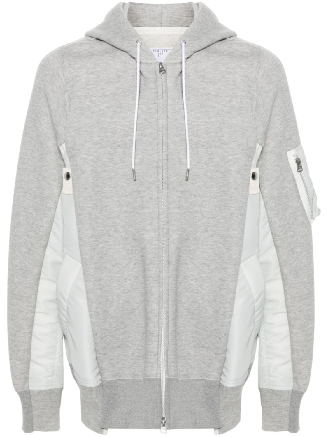 

Sacai толстовка с капюшоном с эффектом меланжа, серый