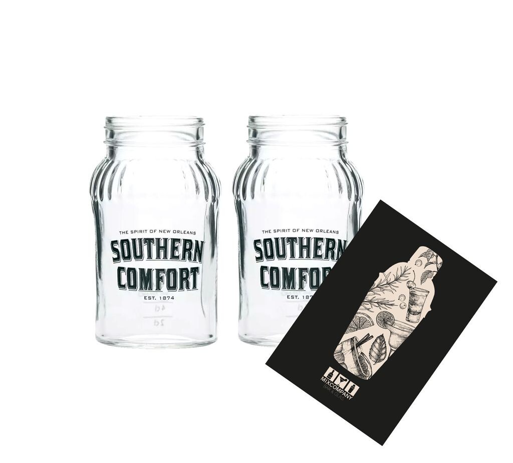 

Набор Southern Comfort из 2 бокалов Lynchburg, 2 стеклянных бокала для бара, банка для коктейлей/варенья Mixcompany