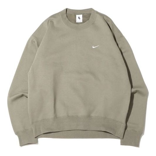 

Худи Men's Nike Lab Fleece Crew Solid Color Plush Stay Warm Sports Round Neck Pullover Olive Green DA0318-320