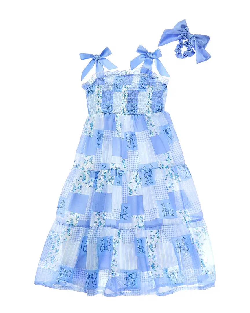Длинное шифоновое платье Freestyle Bluebell и резинка для волос с бантом