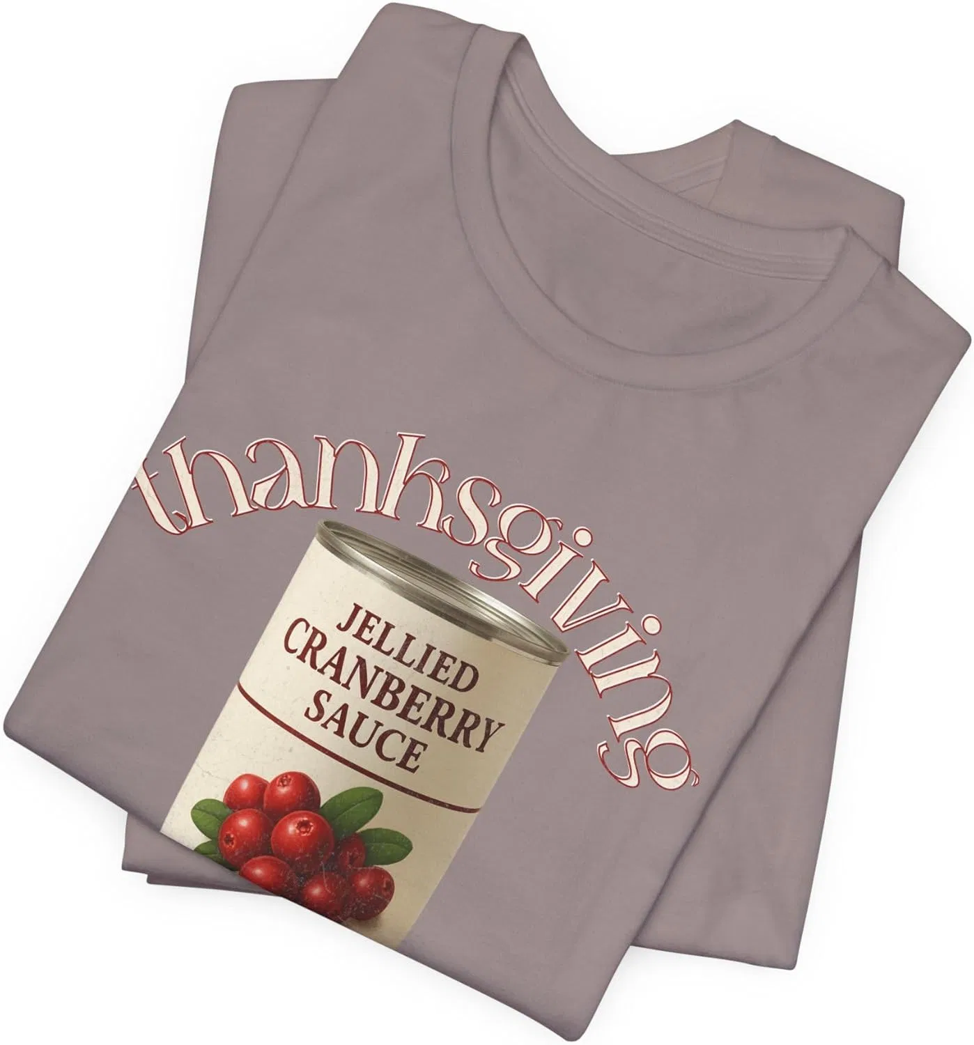 Футболка Unisex с принтом "Thanksgiving Vibes Cranberry Sauce Can" для папы, брата, друга, Friendsgiving GENERIC, коричневый — фото 3