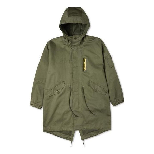 

Куртка coordinates hooded long jacket 'dusty green' Converse, зеленый