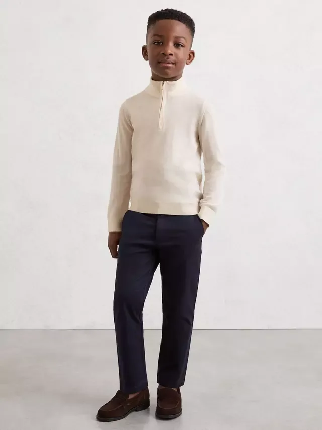 Детский джемпер Blackhall с застежкой-молнией до середины груди Reiss, White — фото 2