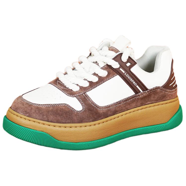 

Износостойкие, амортизирующие, низкие повседневные туфли для мужчин LOUISPRO, White Brown