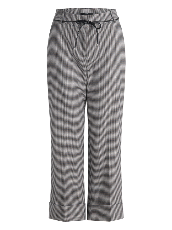 

Zero Клетчатые брюки с отворотами бежево-коричневого цвета