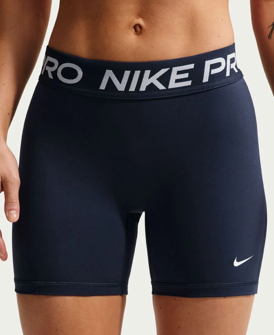 Женские шорты со средней посадкой и эластичным поясом Nike, Midnight Navy/White — фото 4
