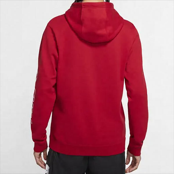 Толстовка Nike Sportswear Club Printing Long Sleeves Pullover Drawstring Red, красный — фото 4