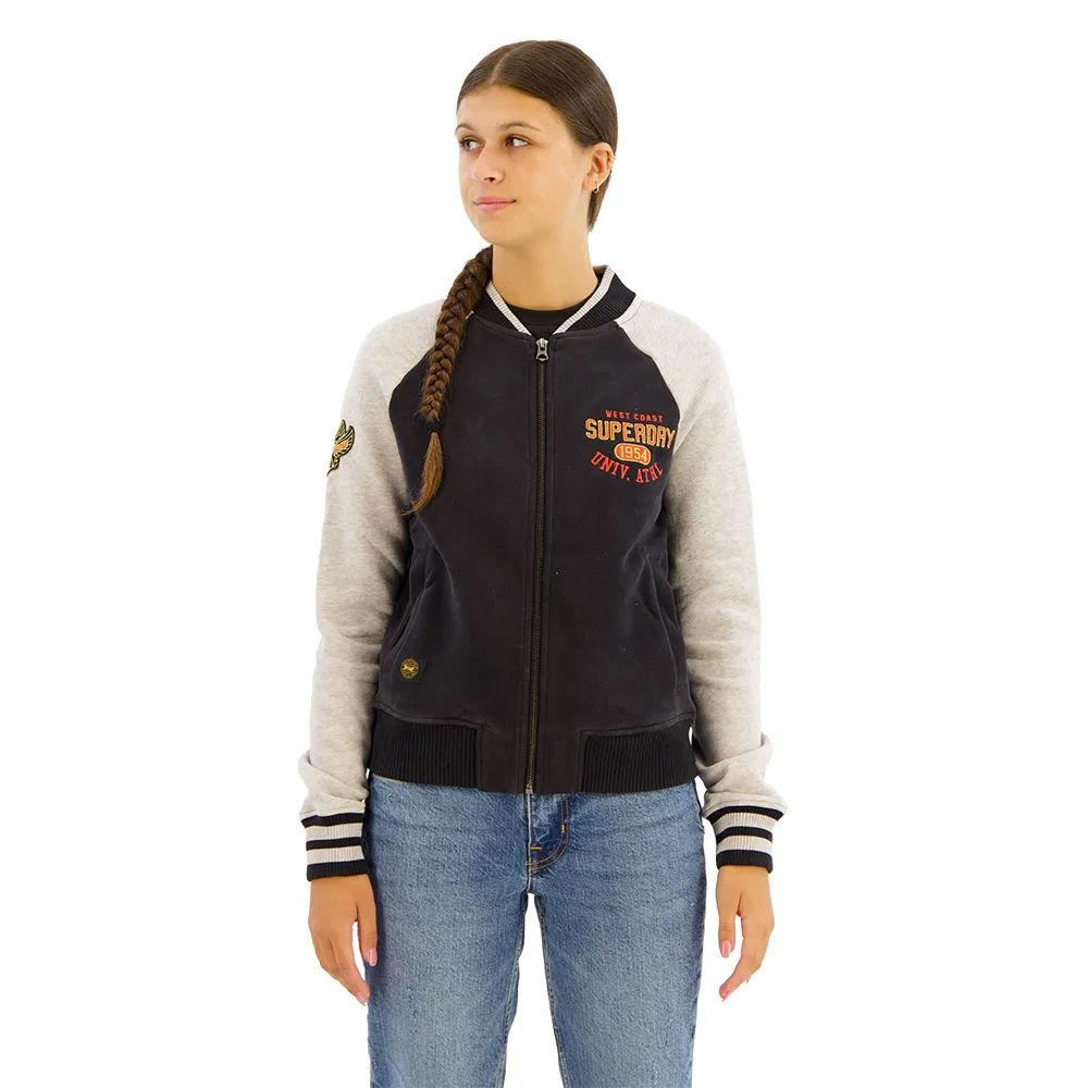 

Куртка Superdry College Script Graphic bomber, черный