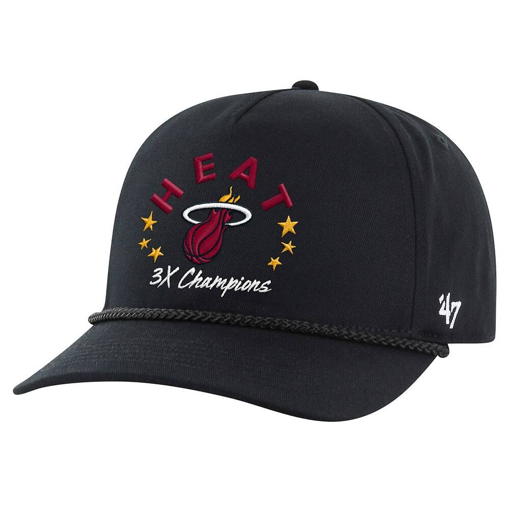 

Мужская регулируемая кепка черного цвета Miami Heat Champs Global Star Hitch '47 47 Brand, цвет Hea Black