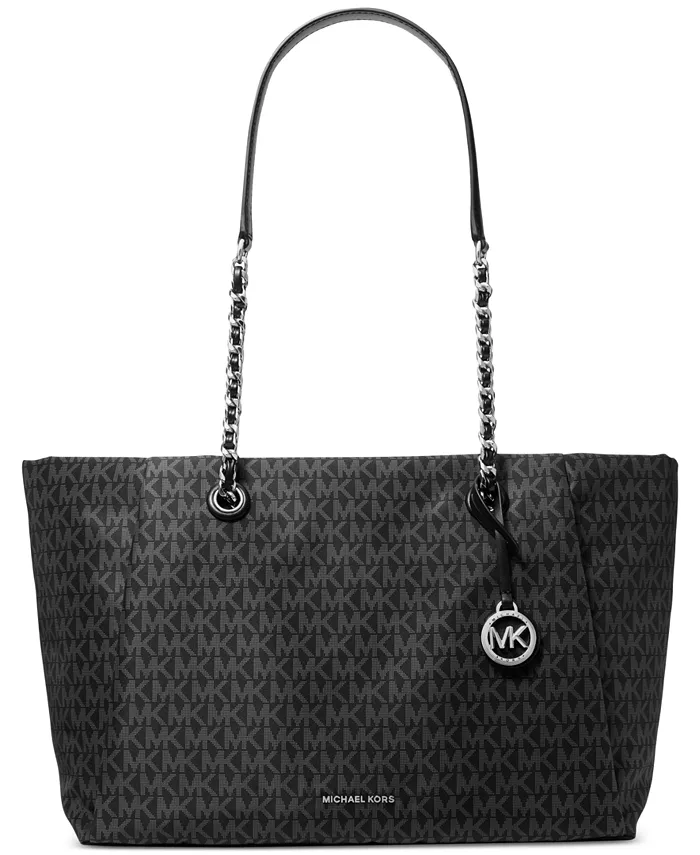 

Сумка-шоппер Georgia Logo с молнией, коричневая Michael Kors, черный