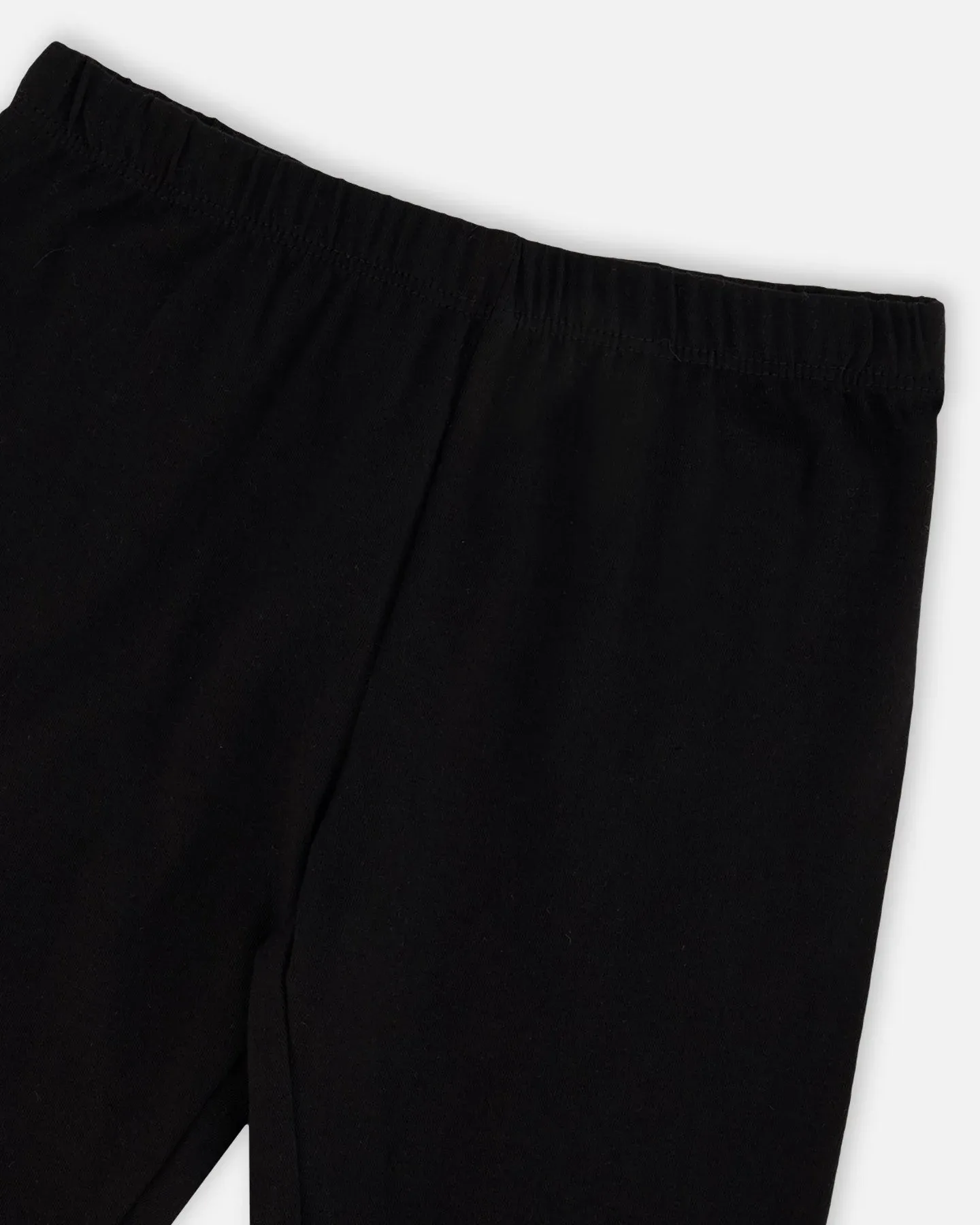 Брюки-капри Organic Cotton Jersey черные с фольгированным принтом в виде сердечек на коленях Deux Par Deux — фото 4