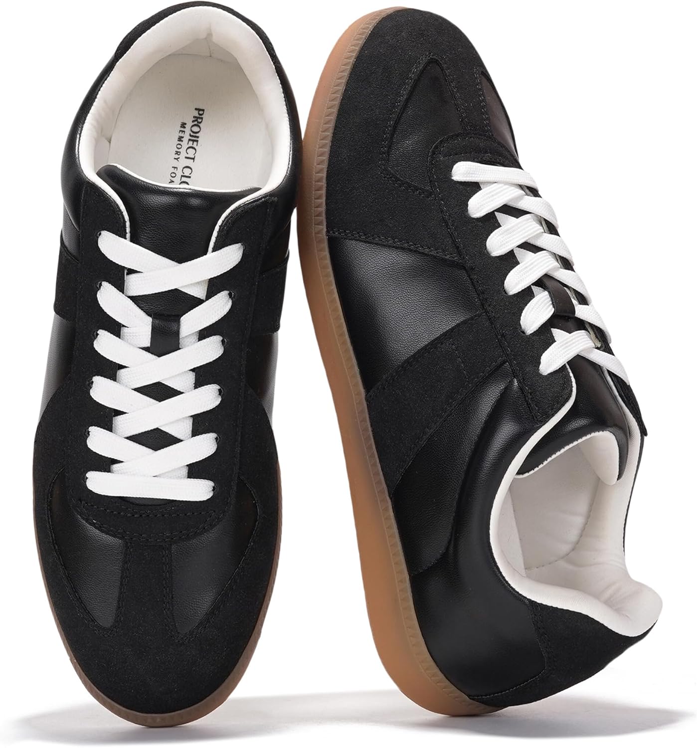 

Кроссовки Project Cloud из кожзама для мужчин - стелька с эффектом памяти, противоскользящие повседневные мужские обувь - легкие модные кроссовки из веганской кожи (Jake), черный