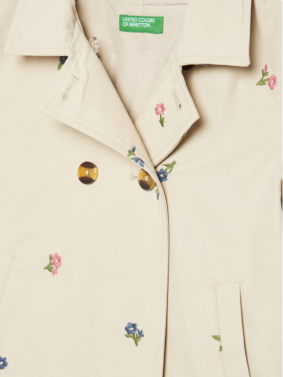 Переходное пальто стандартный крой 253WGN03T United Colors Of Benetton, бежевый — фото 3
