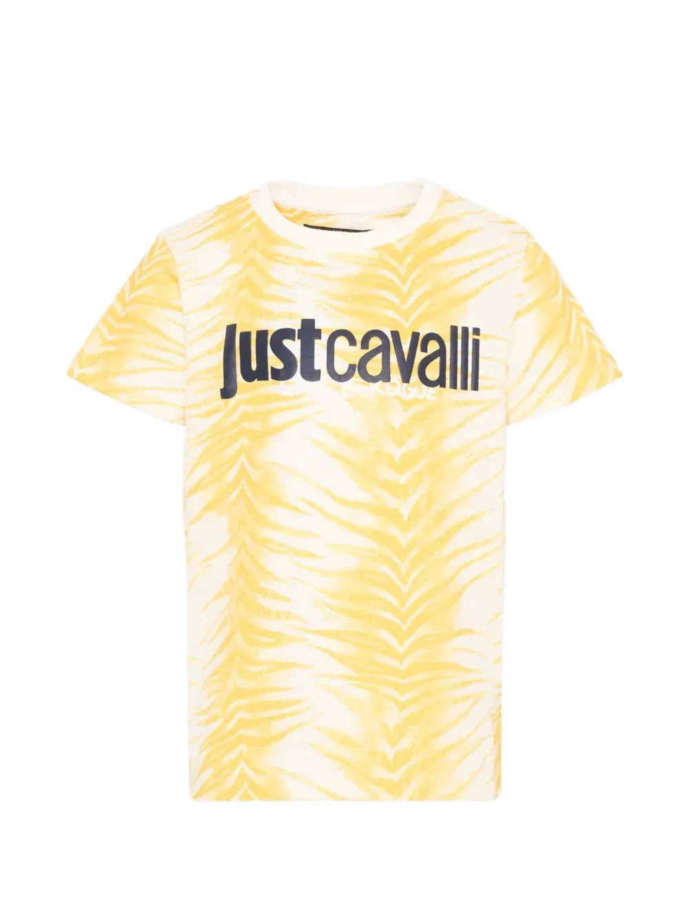 Футболка с зебровым принтом Just Cavalli Kids, желтый