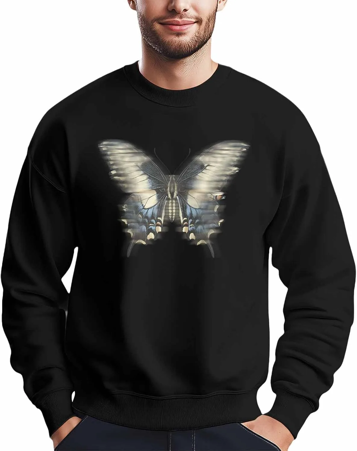 

Мужской свитшот с абстрактным принтом "Фантомная бабочка" Winvebermior
