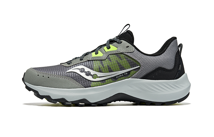 

Saucony AURA TR Устойчивые к истиранию Дышащие Низкие Повседневные Кроссовки для Бега Мужские Серо-Желтые