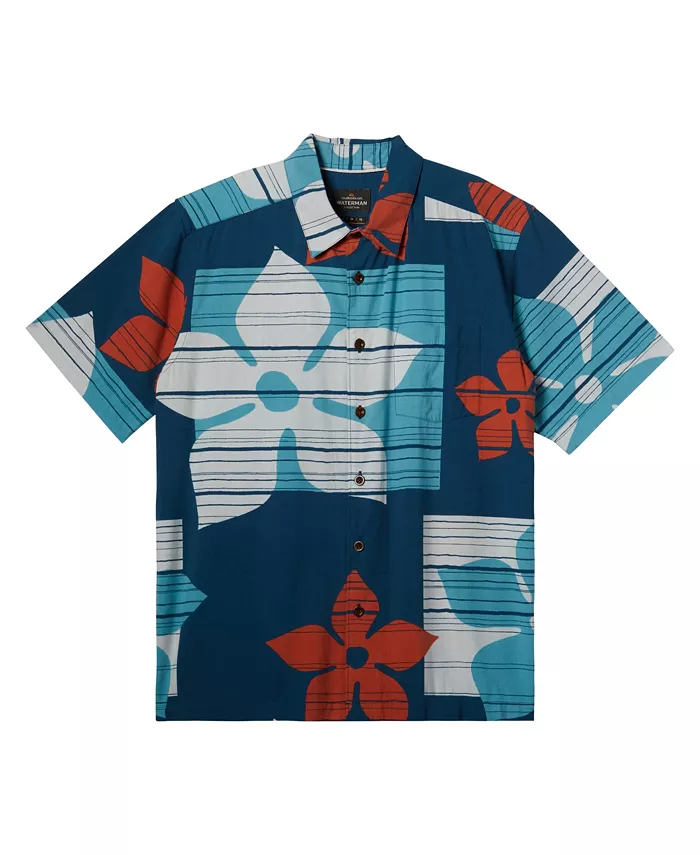

Мужская рубашка Quiksilver Block Head с коротким рукавом Quiksilver Waterman, синий