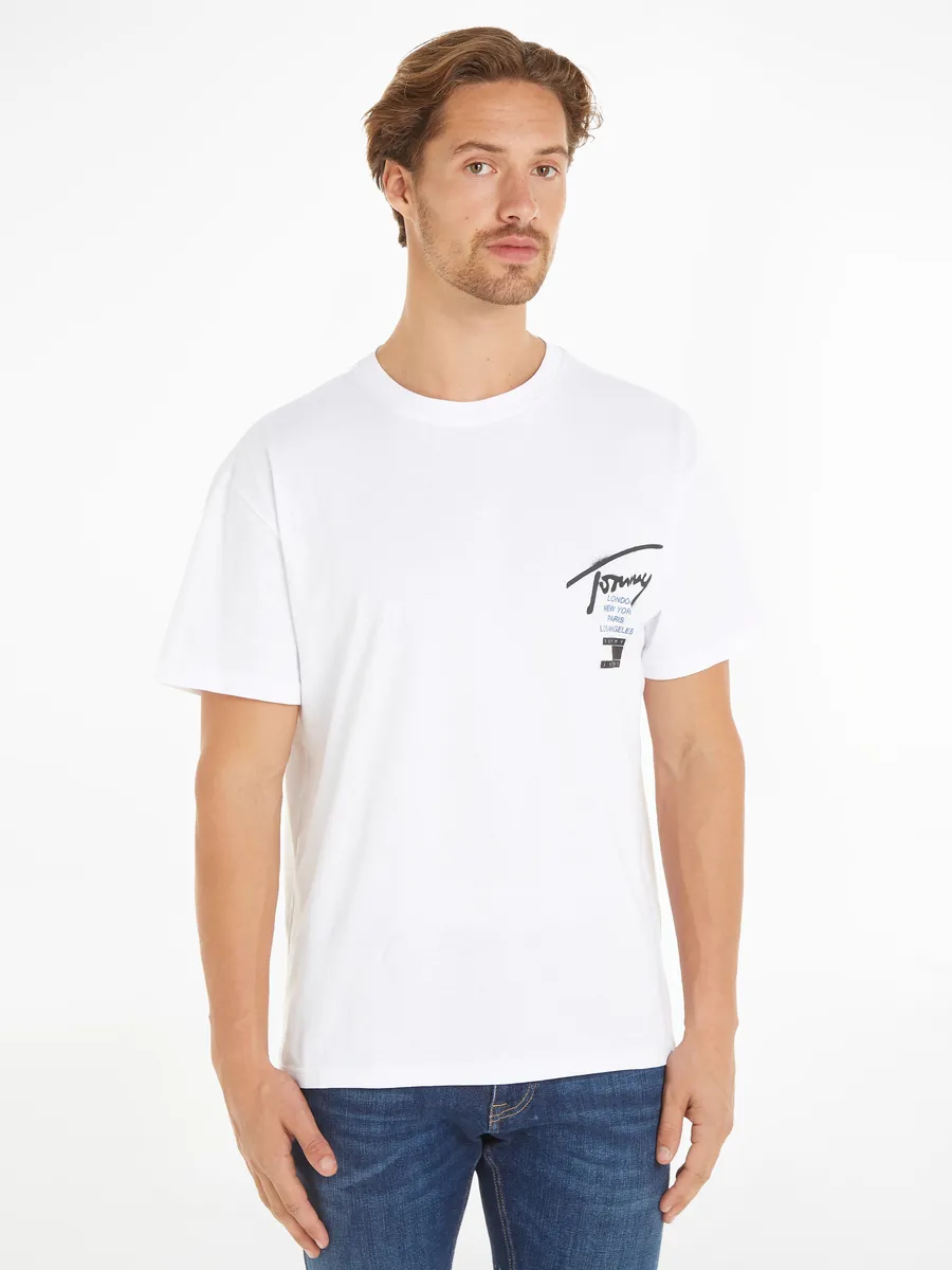 

Футболка Tommy Jeans "TJM REG GRAFFITI SIG TEE EXT" с надписью-логотипом, белый
