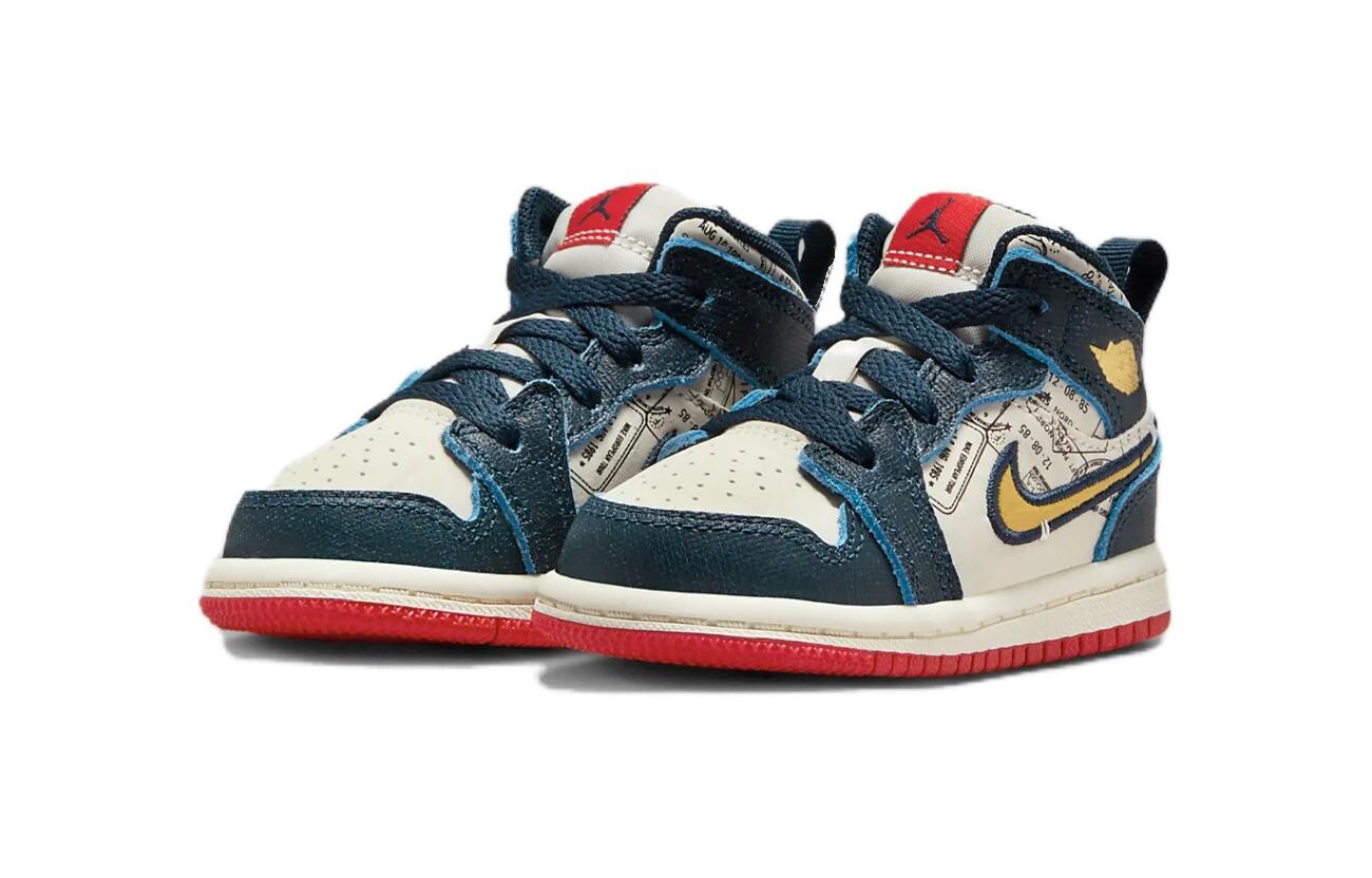 Кроссовки Air Jordan 1 Toddler Shoes TD, синий/красный — фото 3