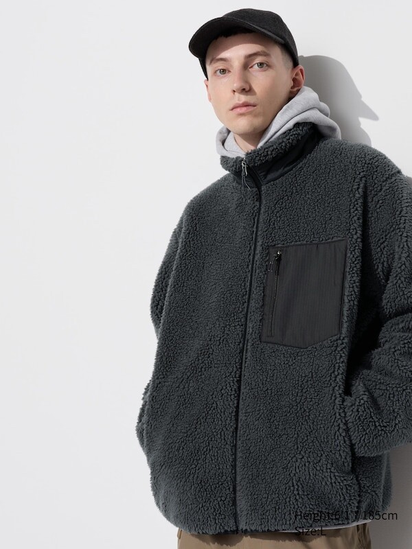 

Ветрозащитная флисовая куртка Uniqlo, серый