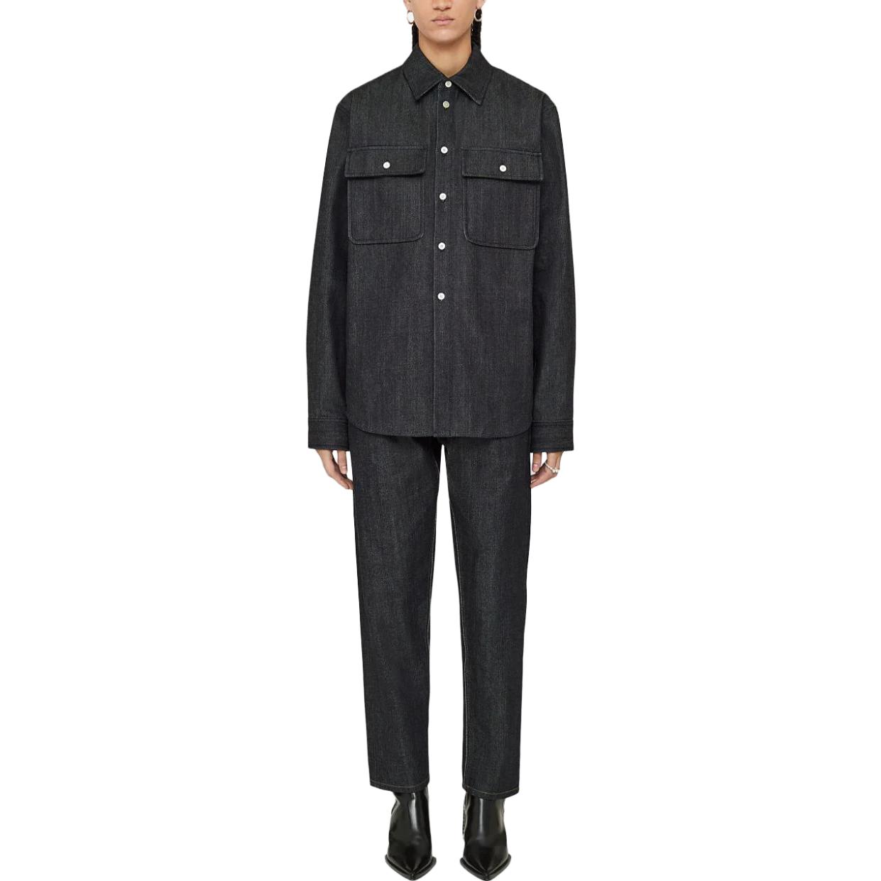 Джинсовая рубашка с отложным воротником JIL SANDER, черный — фото 4