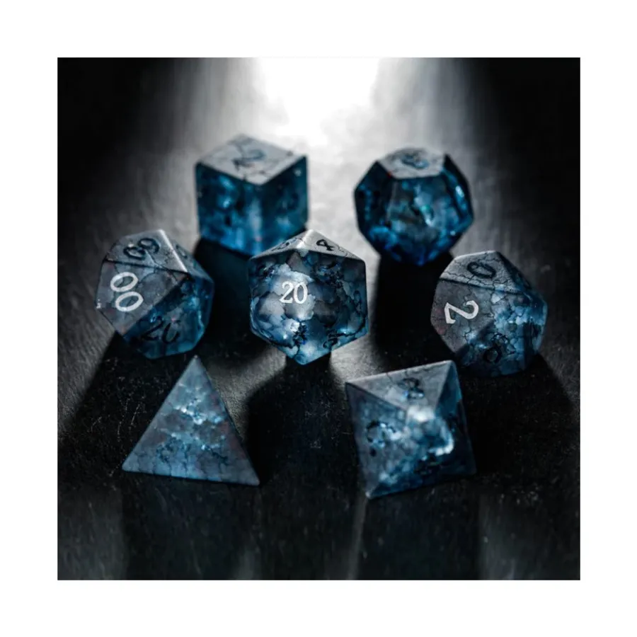 

Поли установил поднятое синее стекло с молнией (7), Gemstone Dice (Crystal Maggie)