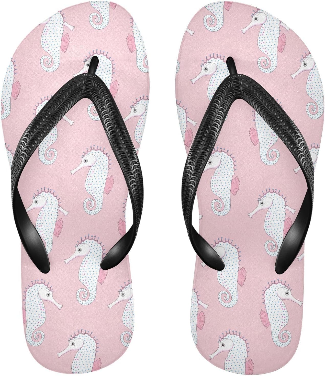 

Вьетнамки с морскими коньками, бело-розовые, пляжные летние повседневные сандалии для женщин и мужчин, шлепанцы для душа 20862008 Kfbe