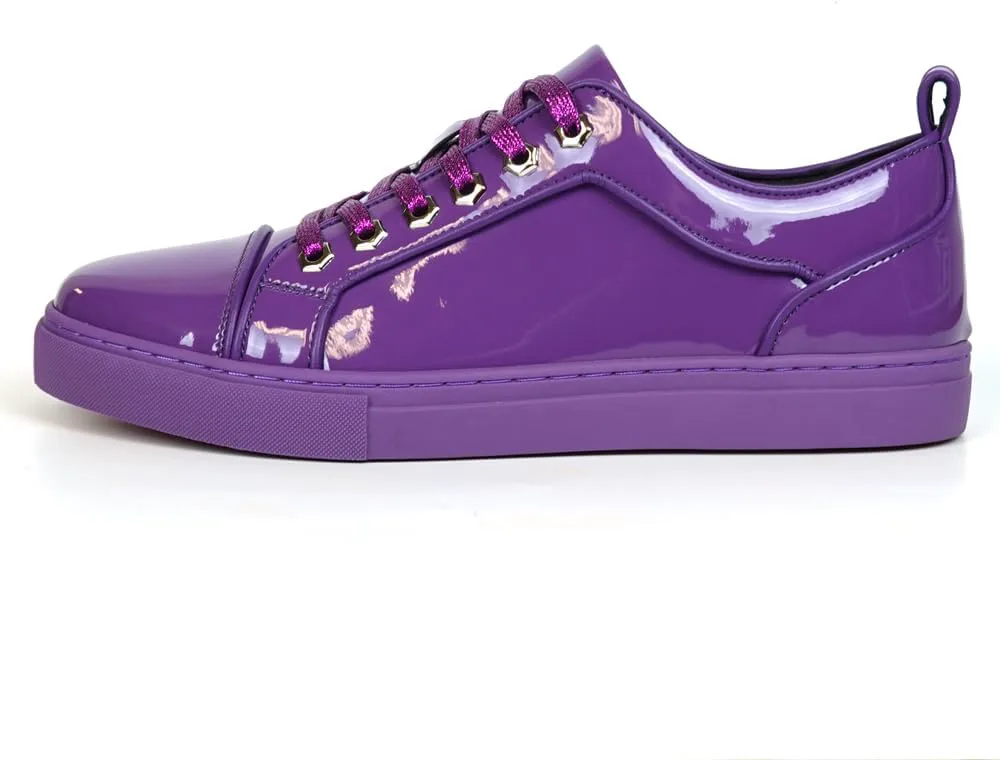 

FI-2415-2 Patent Leather Cap tor Lace up Sneaker Fiesso by Aurelio Garcia, фиолетовый