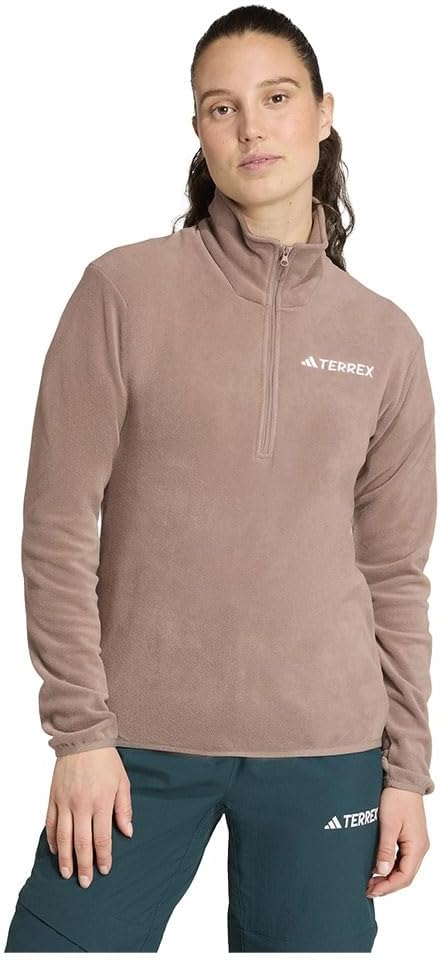 Женская флисовая куртка Adidas Terrex Multi Essentials для активного отдыха, молочно-коричневый — фото 4