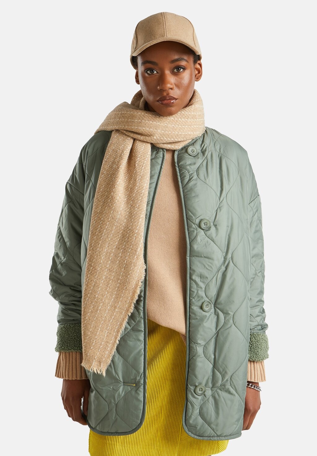 

Шарф STRIPED United Colors of Benetton, бежевый