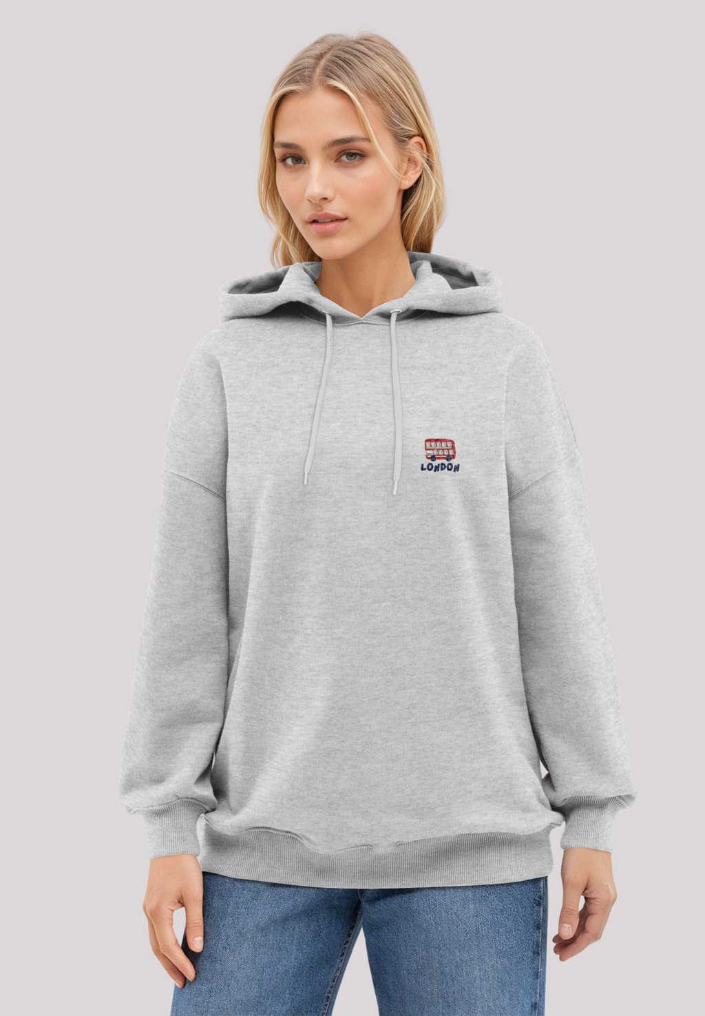 

Толстовка LONDON RED BUS BESTICKT - Hoodie F4NT4STIC, серый