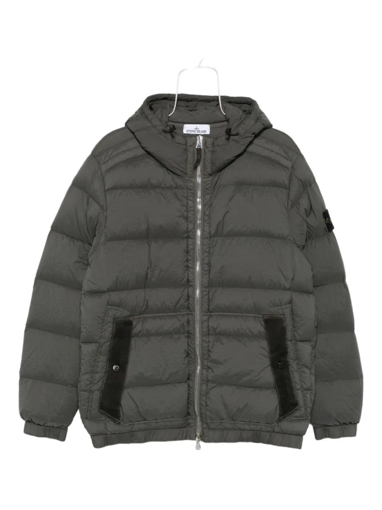 

Пуховик Stone Island Seamless Tunnel с капюшоном, серый